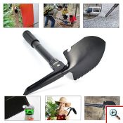 Πτυσσόμενο Φτυαράκι & Pick με Πριόνι, Πυξίδα και Ανοιχτήρι – Πολυεργαλείο