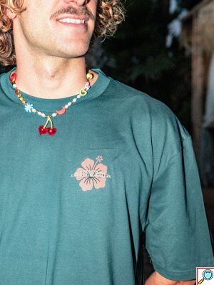 Love Generation Party Tshirt Essential Flower Tee Petrol
