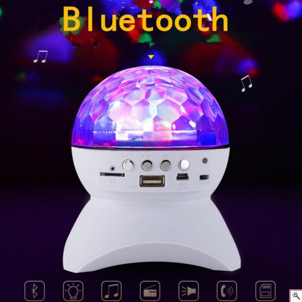 LED Φωτορυθμικό - Ηχειάκι Bluetooth με USB, TF, MicroUSB - Disco Music Ball Club Runner