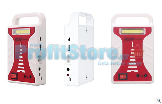 Mini Ηλιακό Πακέτο Φωτισμού & Φόρτισης PowerBank με Panel, Μπαταρία με Φωτιστικό και Θύρα USB + Λάμπα Led 200LM - LL 5808 OEM