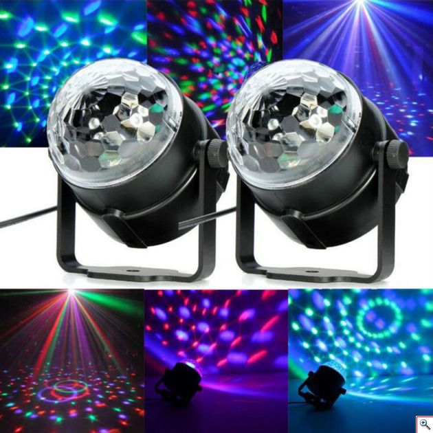 Disco Πάρτυ Φωτορυθμικό με Τηλεχειριστήριο και Βάση Strobe - LED Party Light - Γιορτινός Χριστουγεννιάτικος Φωτισμός 