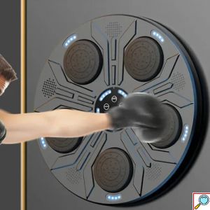 Μουσικό Ταμπλό Box 40cm με Γάντια, Ρυθμιζόμενες Ταχύτητες, Ρυθμιζόμενο Ύψος και Φωτισμό LED RGB Γκρι Σκούρο