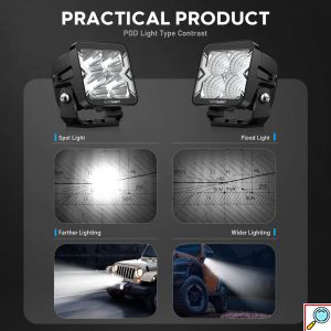 Προβολάκια Αλουμινίου LED Pods 40W Off-Road IP68 με EMC και Κάλυμμα 2500K Novsight Μαύρο