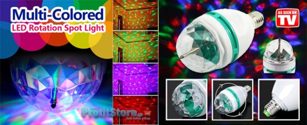 Mini DJ LED Rotating Party Lamp - Πολύχρωμη Λάμπα LED για Πάρτυ