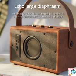 Retro Φορητό Ελαφρύ Επαναφορτιζόμενο Miltimedie Ηχείο MOXOM με Bluetooth και Θύρες USB, SD, AUX Input και MIC IN