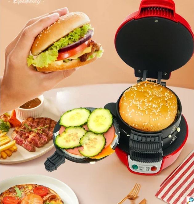 Συσκευή Παρασκευής Burger Εύκολα και Υγιεινά με Αντικολλητική Επίστρωση RAF 