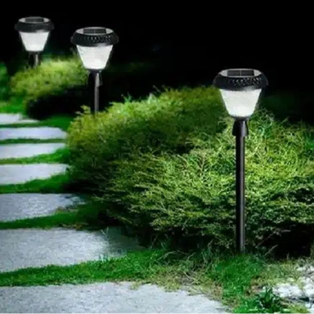 Αδιάβροχο Ηλιακό Καρφωτό Φωτιστικό Κήπου LED 100W Aerbes Μαύρο