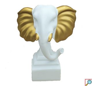 Επιτραπέζιο Διακοσμητικό “Elephant” Ρητίνης Λευκό/Χρυσό 20x6x21cm 