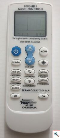 Τηλεκοντρόλ Universal για όλα τα Κλιματιστικά - AC Remote με Φωτισμό Οθόνης LED