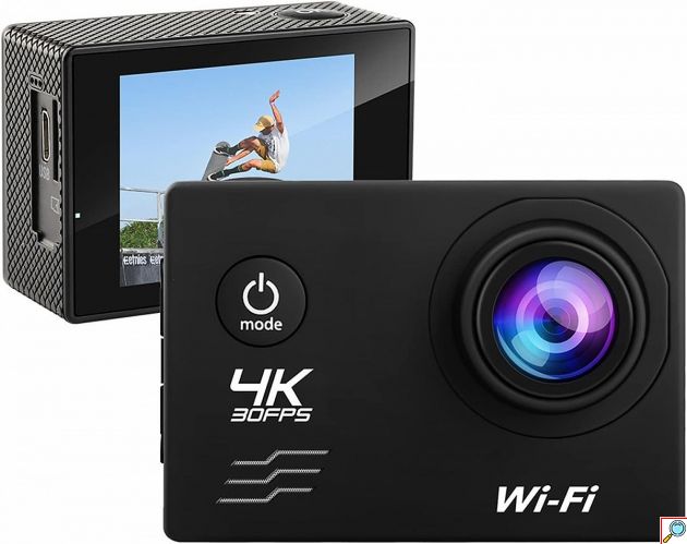 Action Camera 4K με WiFi - Ευρυγώνιος Φακός 170° και Αδιάβροχη Θήκη - Οθόνη 2