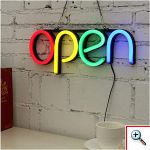 Αδιάβροχη Neon Led Φωτιζόμενη Διαφημιστική Πινακίδα OPEN Retro 40x15 - 220V