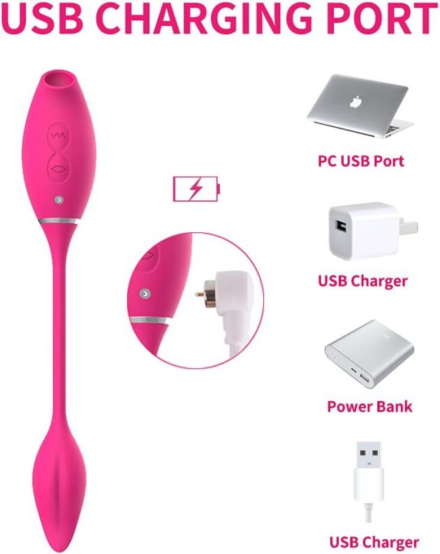Αδιάβροχος Επαναφορτιζόμενος USB Αθόρυβος Δονητής Ηλεκτρικού Μασάζ & Αναρρόφησης με 10 Λειτουργείς Μασάζ & 5 Λειτουργείες Αναρρόφησης