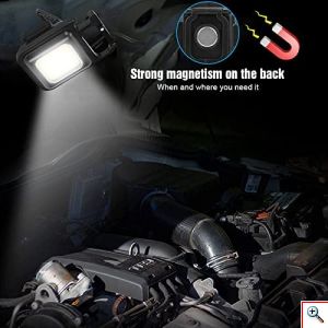 Αδιάβροχο Μπρελόκ Πολυεργαλείο με Φακό LED COB, Ανοιχτήρι, Ισχυρό Μαγνήτη, Κλιπ Καραμπίνερ, 4 Λειτουργίες Φωτισμού & USB Επαναφορτιζόμενο