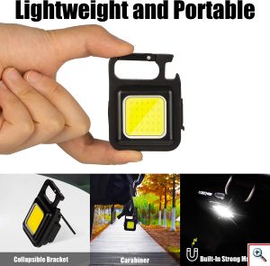 Αδιάβροχο Μπρελόκ Πολυεργαλείο με Φακό LED COB, Ανοιχτήρι, Ισχυρό Μαγνήτη, Κλιπ Καραμπίνερ, 4 Λειτουργίες Φωτισμού & USB Επαναφορτιζόμενο