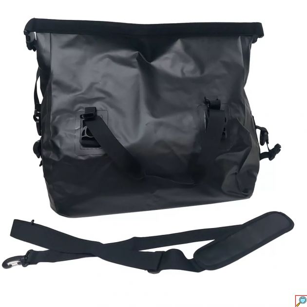 Στεγανός Αδιάβροχος Σάκος Χεριού - Ώμου PVC 40L με Κλείσιμο Roll-Up – Μαύρο