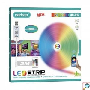 Αδιάβροχη Ταινία LED RGB 2m WiFi USB 5V με Τηλεχειριστήριο AERBES