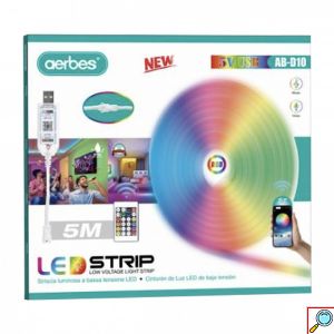 Αδιάβροχη Ταινία LED RGB 5m WiFi USB 5V με Τηλεχειριστήριο AERBES