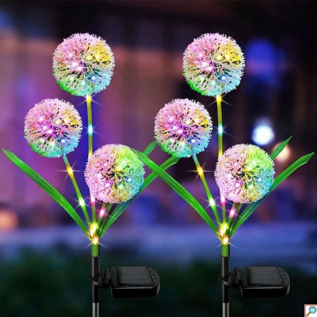 Αδιάβροχο Ηλιακό Φωτιστικό Λουλούδι LED – Διακοσμητικός Φωτισμός Κήπου με Διάφορα Χρώματα