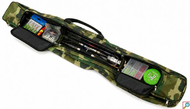 Αδιάβροχη Θήκη Καλαμιών Ψαρέματος Camouflage 150cm με Ιμάντες Μεταφοράς