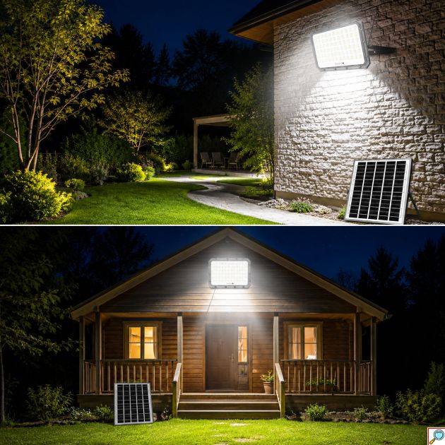 Αδιάβροχος Ηλιακός Προβολέας LED 2000W Υψηλής Φωτεινότητας για Εξωτερικό Χώρο με Τηλεχειριστήριο Jortan