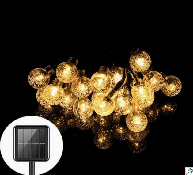 Αδιάβροχα Ηλιακά Λαμπάκια - Κουρτίνα 160 LED Μπαλἀκια 3x2m Θερμό Λευκό με Χειριστήριο Φωτοβολταϊκό Πάνελ & 8 Λειτουργίες Φωτισμού 