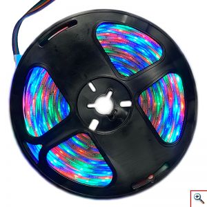 Αδιάβροχη Αυτόνομη RGB Ταινία LED 3528 SMD, με Ηλιακό Πάνελ & Τηλεχειριστήριο, RGB Λεντοταινία 5 Μέτρων, OEM