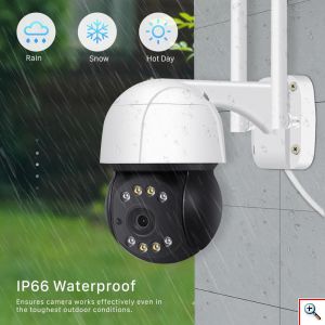 Αδιάβροχη Έξυπνη PTZ Κάμερα Ασφαλείας IP WiFi - Ethernet HQ 5MP, Pan / Tilt με Αισθητήρα Κίνησης, Αpp Κινητού, Νυχτερινή Λήψη, Ηχείο, Μικρόφωνο, VRT C-10
