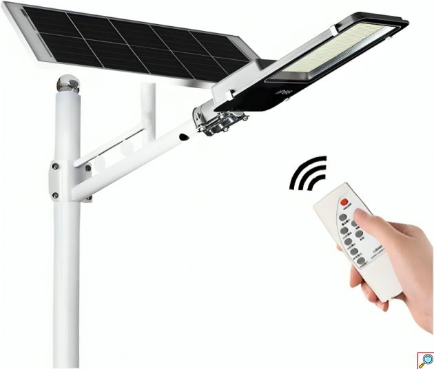 Αδιάβροχος Ηλιακός Προβολέας Δρόμου 200W 6000K με Τηλεχειριστήριο - RiXME