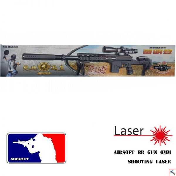Αεροβόλο Όπλο Μοντελισμού Sniper Rifle με Διόπτρα & Λέιζερ Στόχευσης M6688F