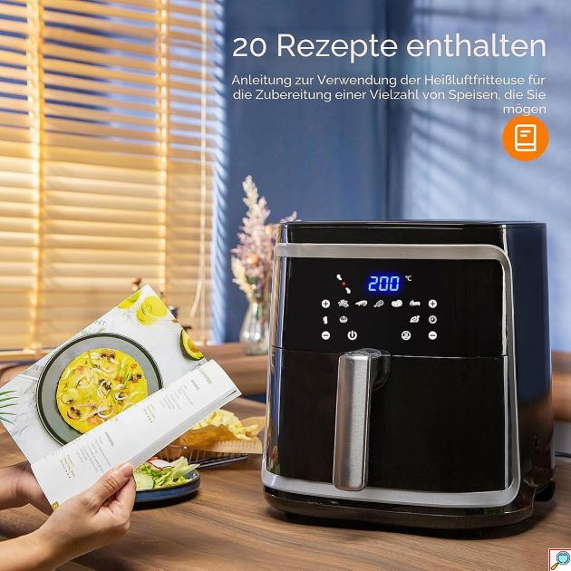 Φριτέζα Αέρος 7L 1900W – Ψηφιακή με Οθόνη Αφής - 7 Προγράμματα, Μεγάλη Χωρητικότητα, Οικογενειακό Μέγεθος, Υγιεινό Μαγείρεμα