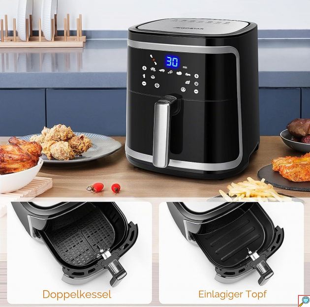 Φριτέζα Αέρος 7L 1900W – Ψηφιακή με Οθόνη Αφής - 7 Προγράμματα, Μεγάλη Χωρητικότητα, Οικογενειακό Μέγεθος, Υγιεινό Μαγείρεμα