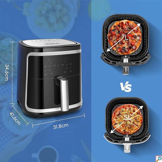 Φριτέζα Αέρος 7L 1900W – Ψηφιακή με Οθόνη Αφής - 7 Προγράμματα, Μεγάλη Χωρητικότητα, Οικογενειακό Μέγεθος, Υγιεινό Μαγείρεμα
