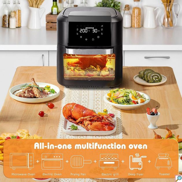Φριτέζα Αέρος Φούρνος 12L 1500W – Υγιεινό Μαγείρεμα - Οθόνη Αφής, 9 Προγράμματα, Μεγάλη Χωρητικότητα, Οικογενειακή