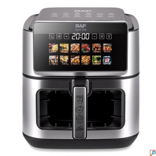 Φριτέζα Αέρος - 8L 1800W, Διπλή Αντίσταση & Touchscreen - Παράθυρο, 12 Προεπιλογές, Αφαιρούμενο Καλάθι