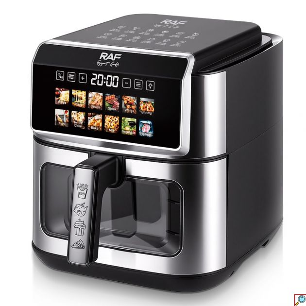 Φριτέζα Αέρος - 8L 1800W, Διπλή Αντίσταση & Touchscreen - Παράθυρο, 12 Προεπιλογές, Αφαιρούμενο Καλάθι