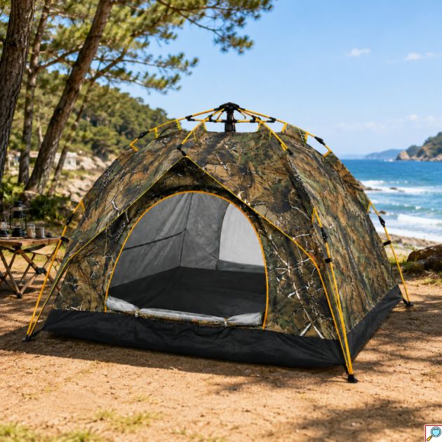 Αυτόματη Σκηνή Camping 2 Ατόμων 210 x 155 x 120cm - Πράσινη – Άνοιγμα σε Δευτερόλεπτα