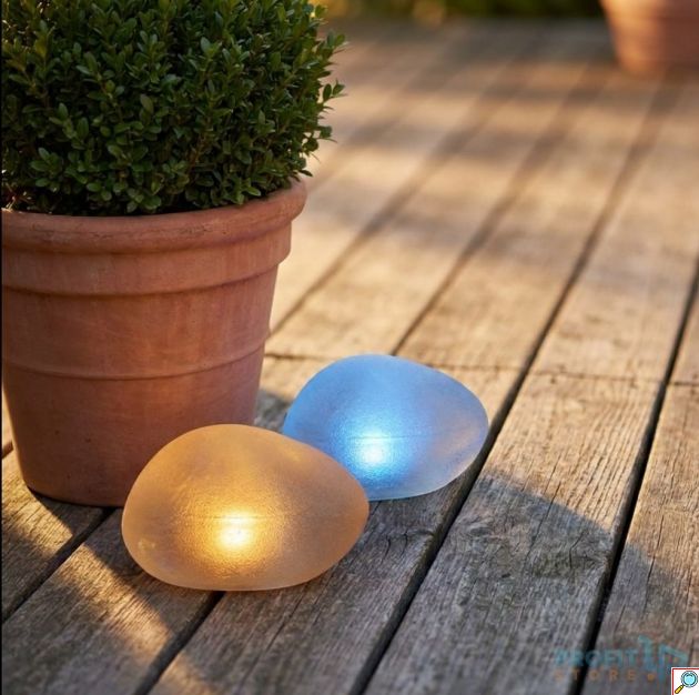 Ηλιακό Διακοσμητικό Φωτιστικό Κήπου RGB Πέτρα - Αδιάβροχο IP65