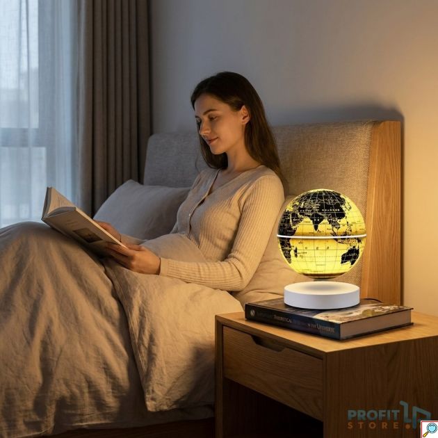 Αιωρούμενη Υδρόγειος Σφαίρα 20cm – Μαγνητική Περιστροφή & Φωτισμός LED | Διακοσμητικό Gadget Γραφείου, Εκπαιδευτικό Δώρο, Τροφοδοσία Ρεύματος