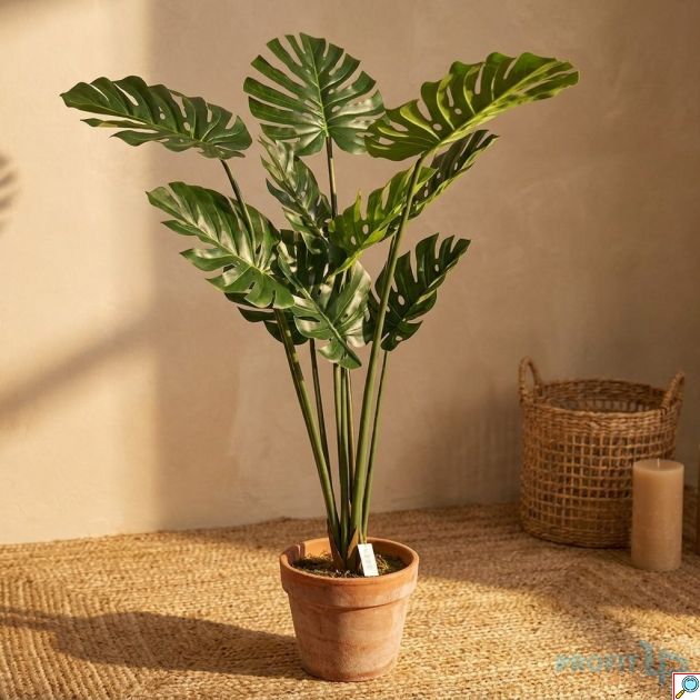 Τεχνητό Διακοσμητικό Φυτό Μονστέρα 120cm – Ρεαλιστική Πρασινάδα - Ιδανικό για Σαλόνι, Γραφείο, Καθιστικό, Χωρίς Συντήρηση
