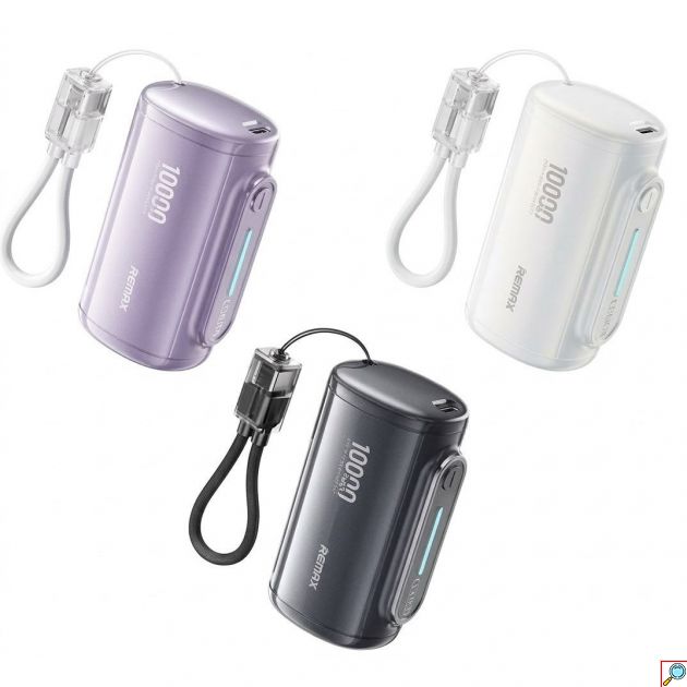 Power Bank 10000mAh 22.5W - Γρήγορη Φόρτιση PD με Ενσωματωμένο Καλώδιο USB-C & Οθόνη LED, Compact Σχεδιασμός για Ταξίδια