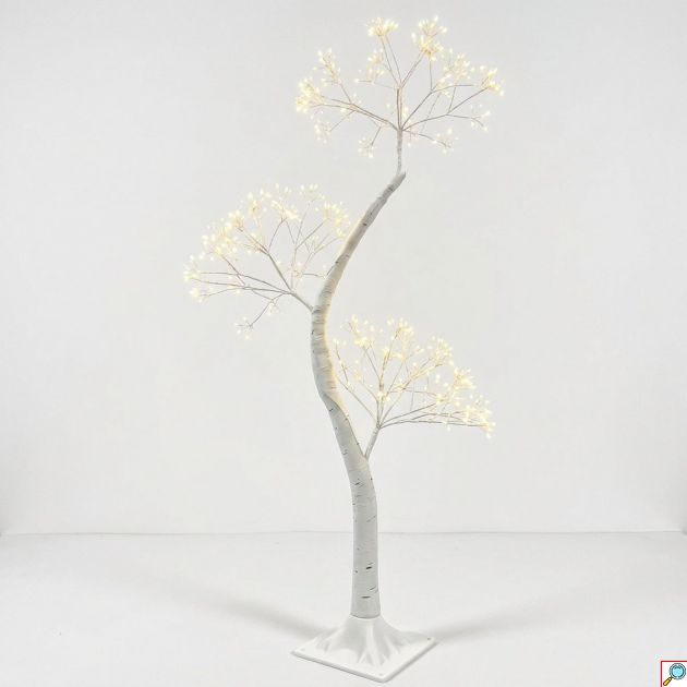 Χριστουγεννιάτικο Δέντρο LED 110cm - Θερμός Φωτισμός και Λευκός Κορμός