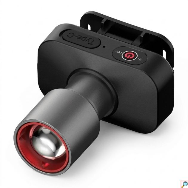 Φακός Κεφαλής - Επαναφορτιζόμενος LED USB-C με Zoom & 3 Λειτουργίες