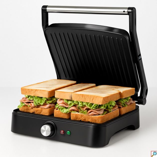Ψηστιέρα / Τοστιέρα 1800W – 3‑σε‑1 Grill & Panini, Άνοιγμα 180°