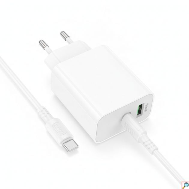Φορτιστής Τοίχου 30W - USB-C PD & USB-A QC 3.0, Λευκός, C-C