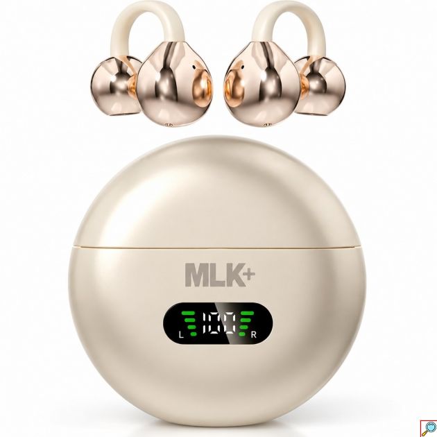 Ασύρματα Ακουστικά - Bluetooth 5.4 με AI Μετάφραση & LED Οθόνη - Ear-Clip Σχεδιασμός, Hi-Fi Ήχος, Ιδανικά για Ταξίδια
