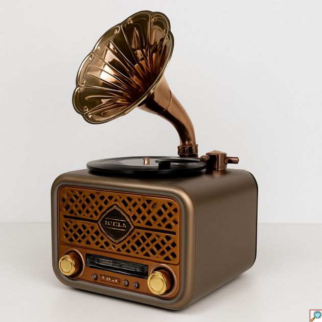 Φορητό Retro Ραδιόφωνο Feexot - Επαναφορτιζόμενο, Bluetooth & USB, MicroSD, Ψηφιακό Ρολόι
