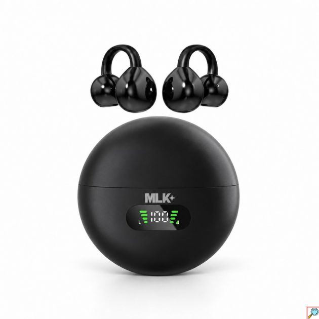 Ασύρματα Ακουστικά - Bluetooth 5.4 με AI Μετάφραση & LED Οθόνη - Ear-Clip Σχεδιασμός, Hi-Fi Ήχος, Ιδανικά για Ταξίδια