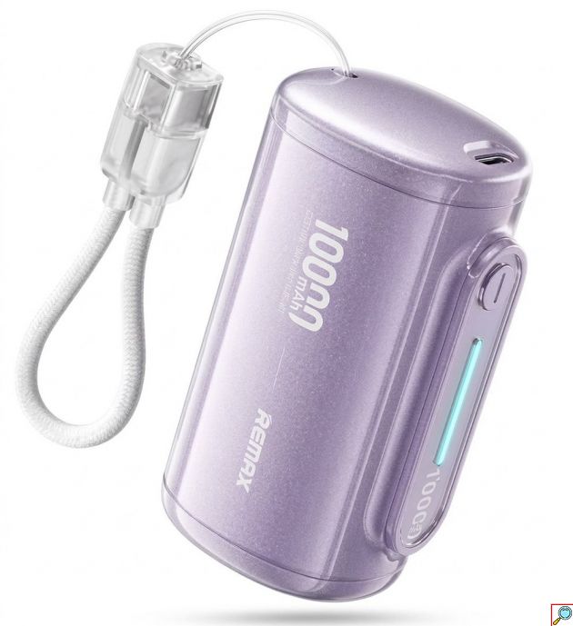 Power Bank 10000mAh 22.5W - Γρήγορη Φόρτιση PD με Ενσωματωμένο Καλώδιο USB-C & Οθόνη LED, Compact Σχεδιασμός για Ταξίδια