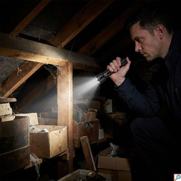 Επαναφορτιζόμενος Φακός LED COBA – Εμβέλεια 3000m & USB Φόρτιση - Ισχύς 800W, Κατασκευή Αλουμινίου, για Camping & Ασφάλεια