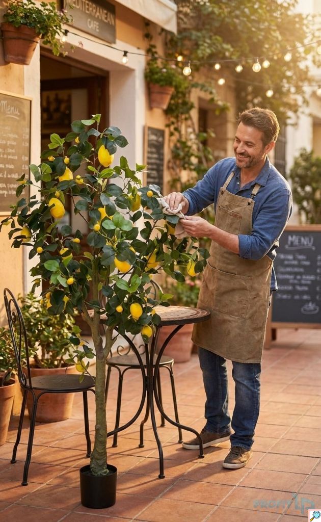 Τεχνητή Λεμονιά 180cm με 56 Καρπούς σε Γλάστρα – Ρεαλιστική Διακόσμηση Χώρου - Ιδανική για Σαλόνι, Γραφείο, Κατάστημα